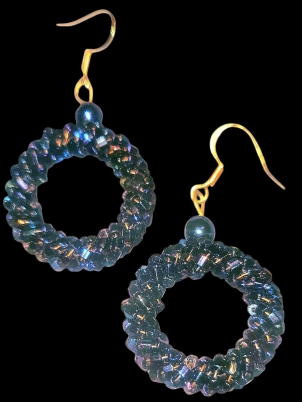 💙 Blue Sparkle Hoop Earrings